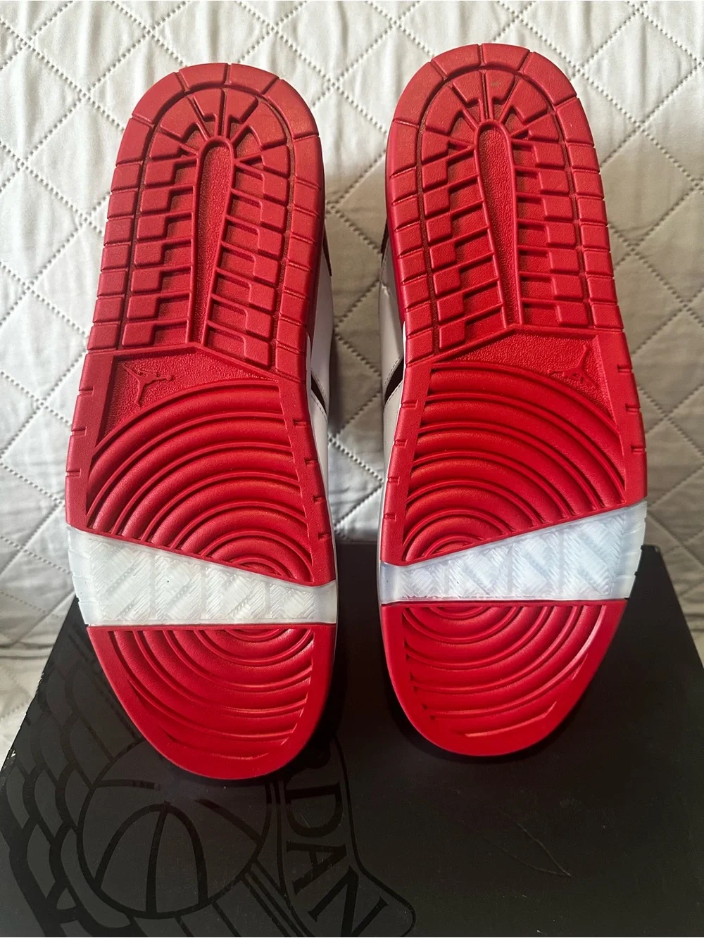 NEW Jordan Nu Retro Low-Top Sneakers in Red, Black & White
